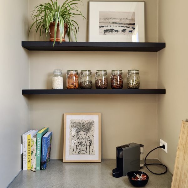 Wall shelves solid oak black